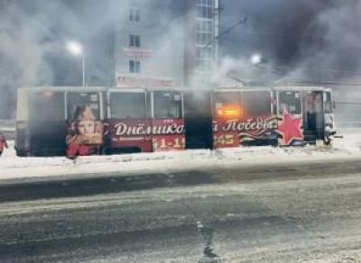В Череповце загорелся трамвай
