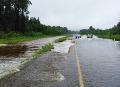 Из-за проливных дождей в Вытегорском районе размыло дороги