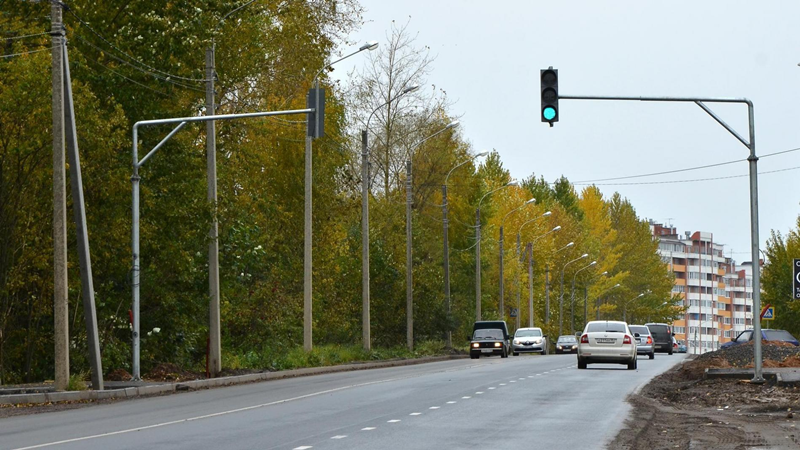 Светофор для пешеходов установлен на Окружном шоссе