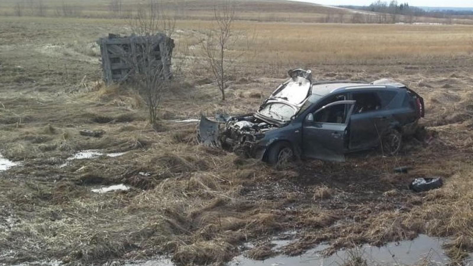 Автомобиль «Киа» вылетел в кювет в Шекснинском районе