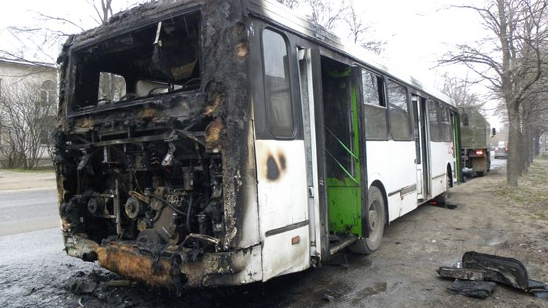 В Вологде загорелся пассажирский автобус